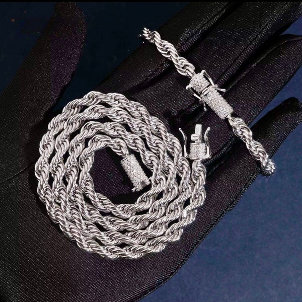 White Gold Rope Chain | 18k Gold Plated 925 Silver - Twelfth XII