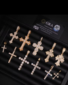 VVS1 Moissanite Iced Cross Pendant | 14K Gold Vermeil